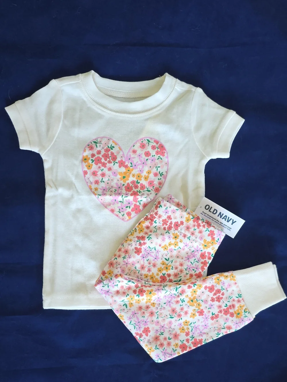 Old Navy Tee & Floral Leggings Set -Size 6-12mo